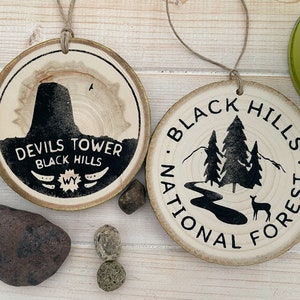 Devils Tower Ornament Wyoming Black Hill National Forest South Dakota Hand painted personalizable Christmas rental home gift