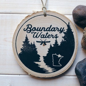 BWCA Boundary Waters Canoe Area hand painted personalized ornament