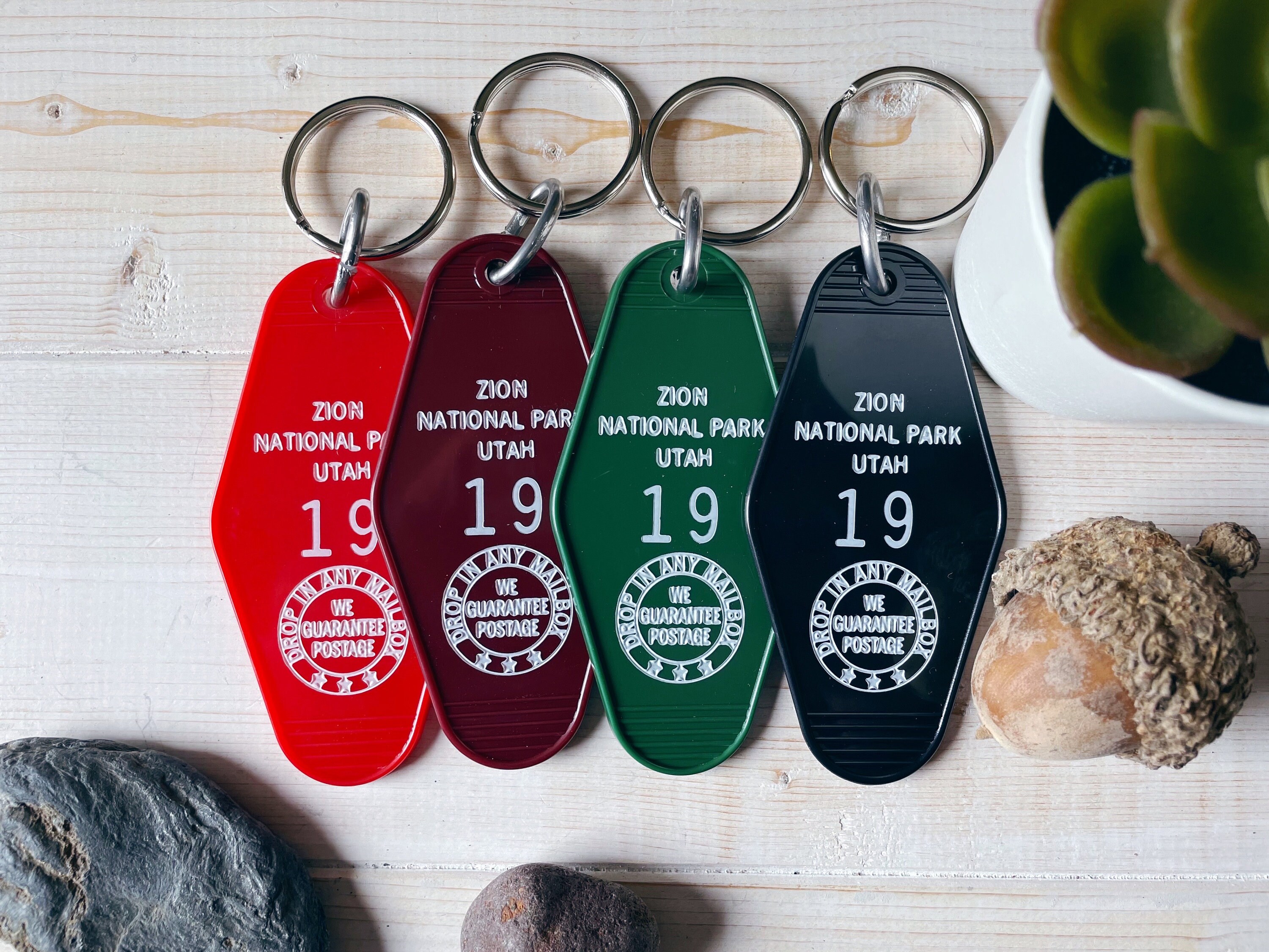 Zion National Park Vintage Inspired Motel Hotel Key Tag Keychain