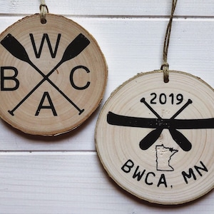 BWCA ORNAMENT Boundary Waters Canoe Area personalized hand painted ornament