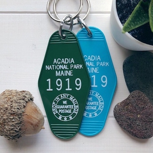 Acadia National Park Key chain Vintage inspired hot pressed Motel hotel Key Tag  Keychain