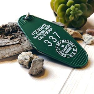 Yosemite National Park Vintage inspired  Motel hotel Key Tag Keychain