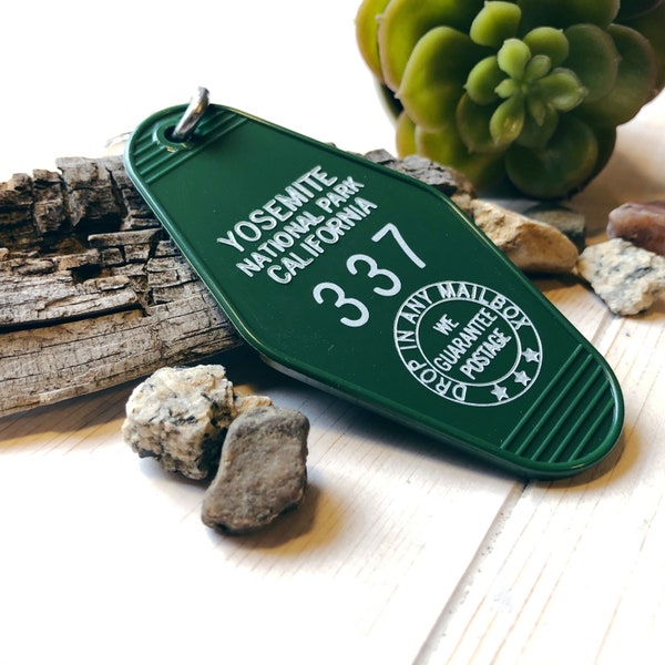 Yosemite National Park Vintage inspired  Motel hotel Key Tag Keychain