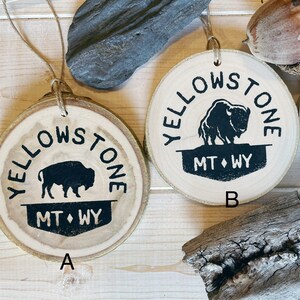 Yellowstone Ornament National Park Christmas Buffalo Bison hand painted
