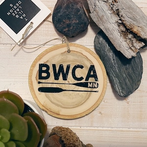 BWCA Boundary Waters Canoe Area hand painted personalized ornament