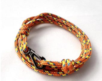 Climbing Rope Bracelet: Adjustable Mini Carabiner, Banff Inspired