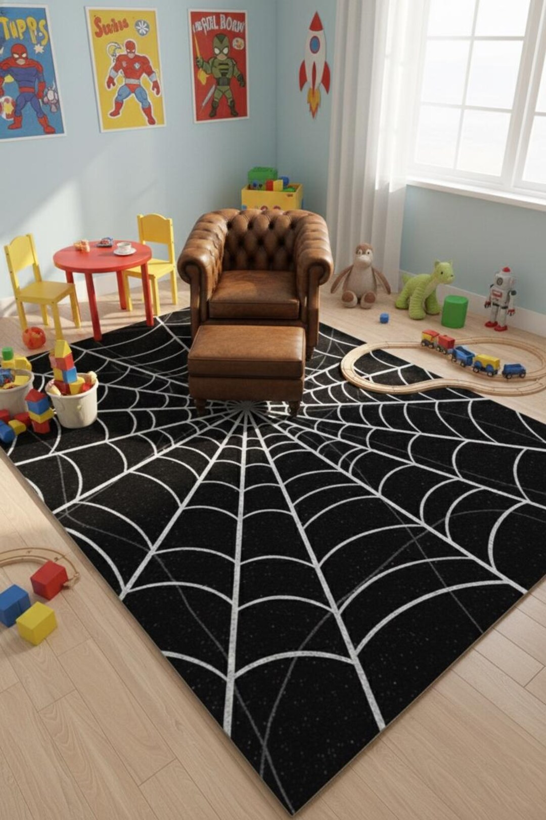 Spider Wed Rug Spider Web Wool Rug – Gothic Halloween Decor, Edgy Living Room - Etsy
