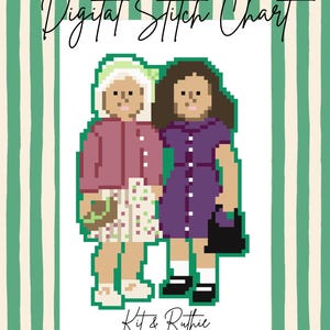 Kit and Ruthie American Girl Doll Needlepoint Digital Stitch Chart