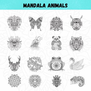 Animal Mandala SVG Bundle: Intricate Designs for Cricut (Digital Download)