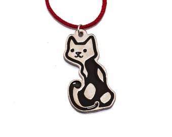 Collana di gatto greco // Ciondolo gatto randagio // Souvenir di gatto//Regalo per lei // Salva una collana vagante // Design greco// Gioielli di animali // Amante dei gatti