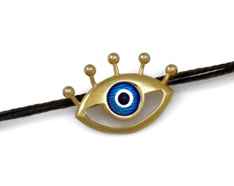 Iris Evil Eye Lashes Bracelet /Greek Evil Eye Jewelry/Greek Jewelry/Talisman Bracelet/Amulet Charm/Enamel Jewel/Keepsake Charm/Greek design