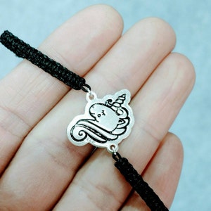 Silver Unicorn Bracelet /Silver Unicorn Charm/Engraved Silver Charm/Unicorn Jewelry/Kawaii Bracelet/ Animal Jewelry/ Romantic Gift/ Cute image 5