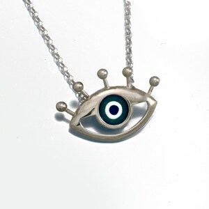 Iris Evil Eye Lashes Neklace/ Greek Evil Eye Jewelry/Greek Jewelry/Talisman Necklace/Amulet Charm/Enamel Jewel/Keepsake Charm/Greek design image 2