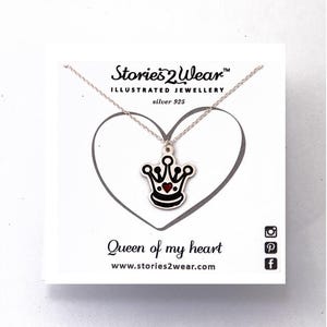 SALE 20 OFF% Silver Crown Necklace /Queen of Hearts Necklace/Royal Jewelry/Gift for Her/Royal Crown Necklace/Tiara Necklace/Cute image 3