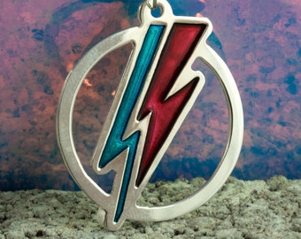 David Bowie Collier Thunderbolt Médaillon/Collier Éclair/Pendentif Ziggy Stardust/Collier Thunder/Bijoux musique/Bijoux Bowie