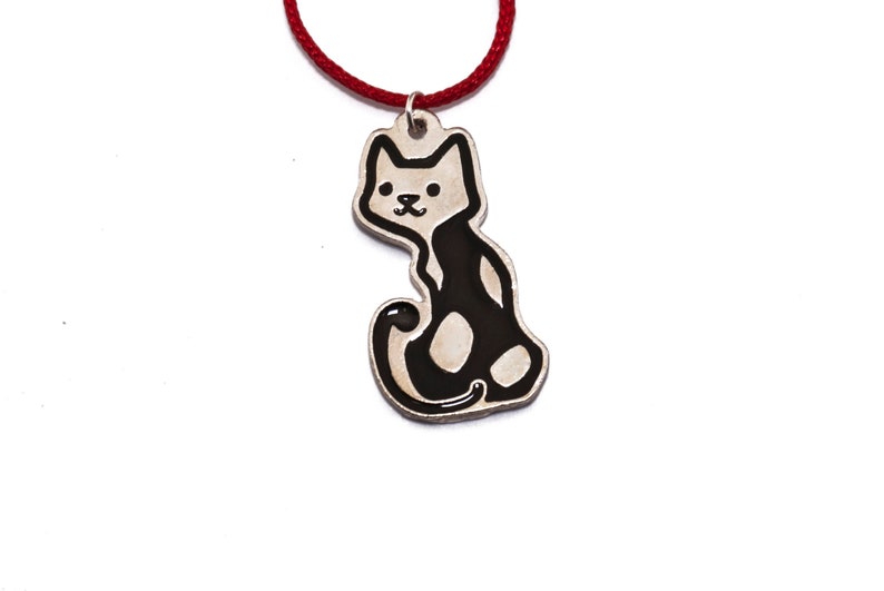 Griechische Katze Halskette / Stray Cat Anhänger / Katze Souvenir / Geschenk für sie / Save a stray Halskette / Griechisches Design / Tierschmuck Bild 1