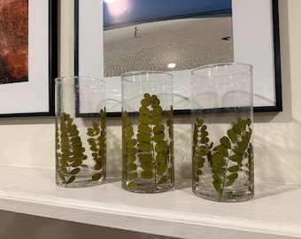 Set of 3 upcycled hurricane vases