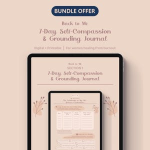 Back to Me Journal, Burnout Recovery Workbook, Self-Care & Grounding PDF for Women