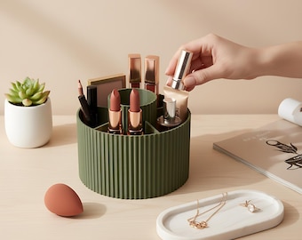 Organizador de maquillaje impreso en 3D / Organizador de escritorio geométrico moderno