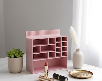 Wood Style Makeup Organizer | Lipstick Holder, Minimalist Cosmetic Display