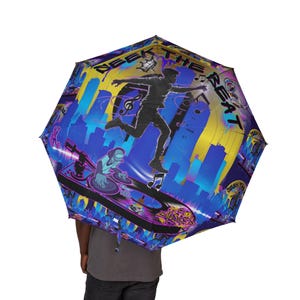 Graffiti Style Umbrella: Music Lover Gift, Teen Urban Fashion