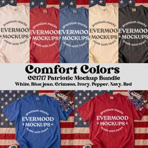 Comfort Colors 1717 Mockup Bundle | Comfort colors 1717 pepper mockup | pod pack | 250th anniversary | USA 250 |Digital products best seller