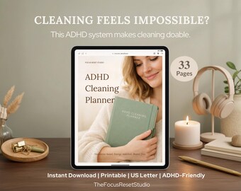 ADHD向け掃除プランナー、ドーパミンシステム、エネルギーベースのルーティン（印刷可能なPDF）