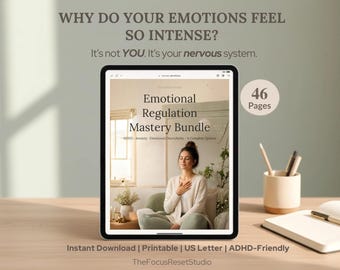 ADHD Emotional Regulation Mastery Bundle | Anxiety, RSD, Overwhelm Toolkit (Printable)