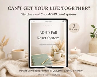 ADHDリセットシステムプランナー｜日次、週次、月次プランニング（デジタルダウンロード）
