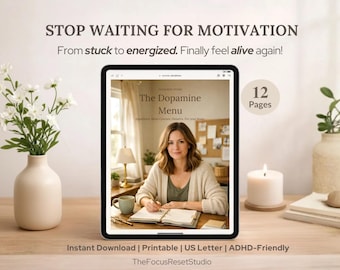 ADHD Dopamine Menu Printable | Motivation Tool, Productivity Reset (Instant Download)