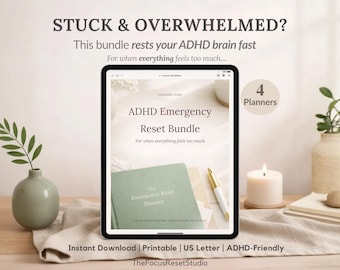 ADHD緊急リセットバンドル｜圧倒される感覚、考えすぎ、作業麻痺への対処法（デジタルダウンロード）