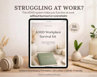 ADHD職場サバイバルキット｜タスク麻痺、メールトリアージ、会議プランナー（PDF）