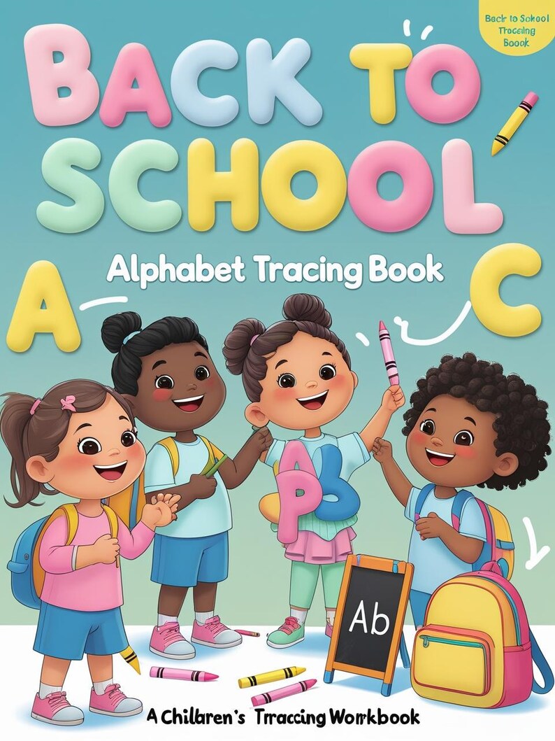 Back to School Alphabet Tracing Book for Kids, 26-page ABC Handwriting ...