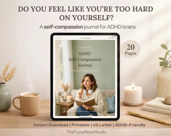 ADHD自己肯定日記、恥のスパイラル、RSD、内なる批判者への対処法（印刷可能）