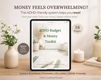 ADHD向け予算プランナーツールキット｜恥ずかしがらずに使えるお金管理ツール（デジタルダウンロード）