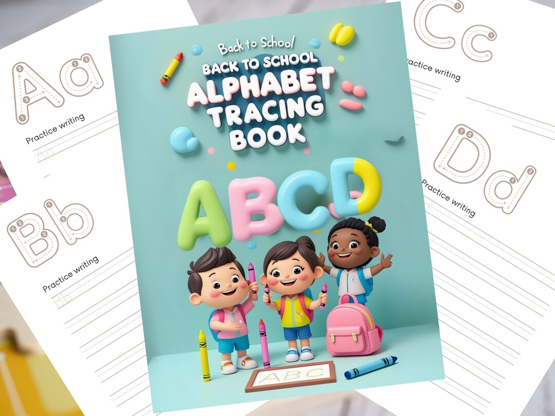 Back to School Alphabet Tracing Book for Kids, 26-page ABC Handwriting ...