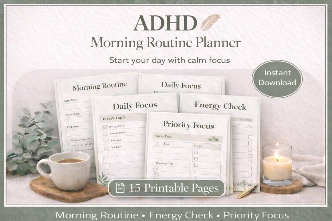 ADHD Morning Routine Planner | Gentle Start for Busy Minds | Simple ...