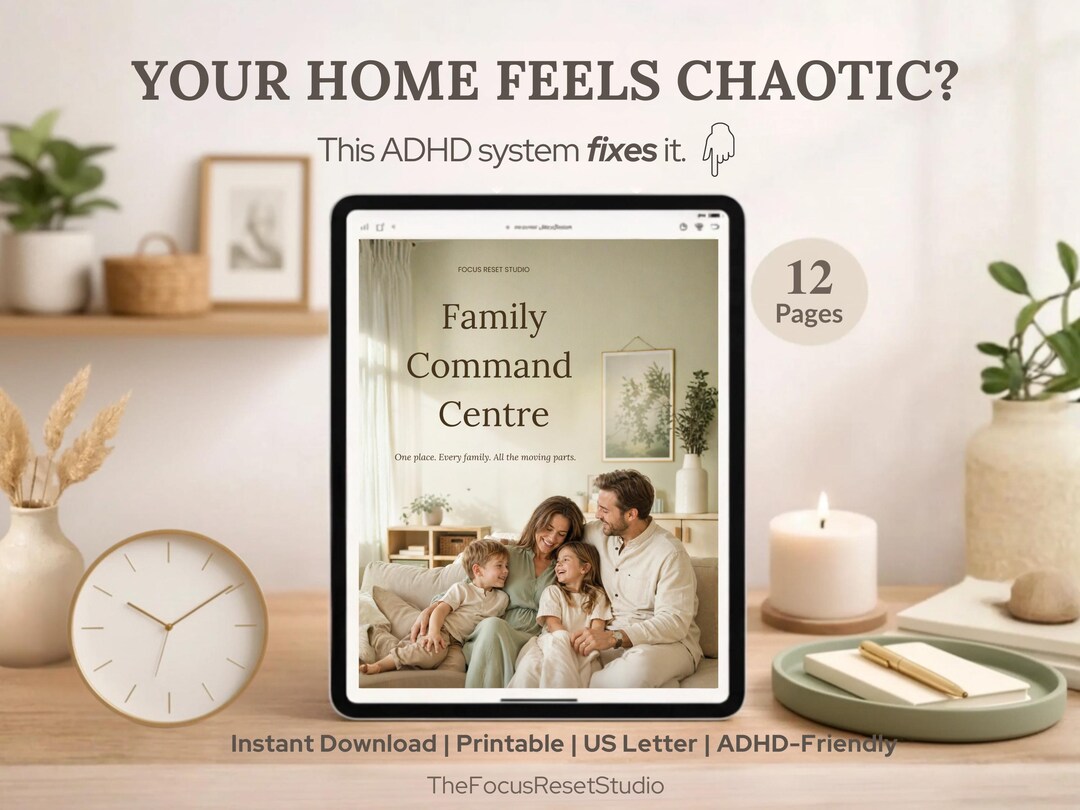 ADHD Family Command Centre | Weekly Family Dashboard | ADHD Household ...