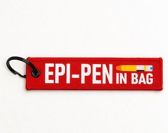 Medical Alert Jet Tag Keychain, Emergency Medication Keyring