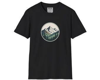 Mountain Badge T-Shirt | Vintage Peaks Forest Graphic