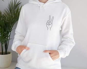 Peace Unisex Hooded Sweatshirt: Cotton-Poly Blend Cozy Hoodie