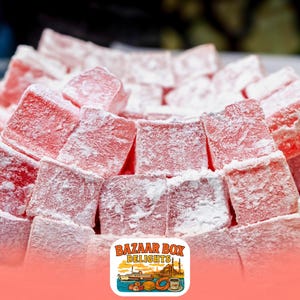 Rose Turkish Delight: Floral Lokum Candy, Gourmet Gift Box