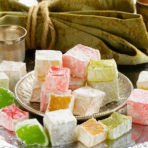 Turkish Delight, Mixed Turkish Delight, Assorted Turkish Delight, Fruit Turkish Delight, Turkish Candy, Colorful Lokum, Soft Chewy Candy