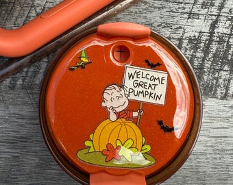 40oz Great Pumpkin Halloween Stanley Lid Topper, Name Plate