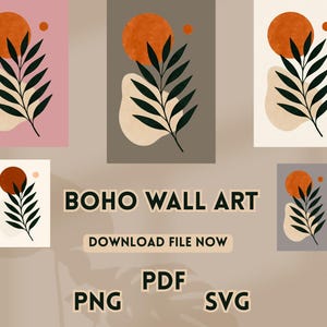 Boho Abstract Art Print: Modern Minimalist Decor (Digital Download