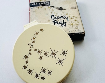 Polvos compactos VTG MCM Max Factor Hollywood Creme Puff Truly Fair Atomic Star