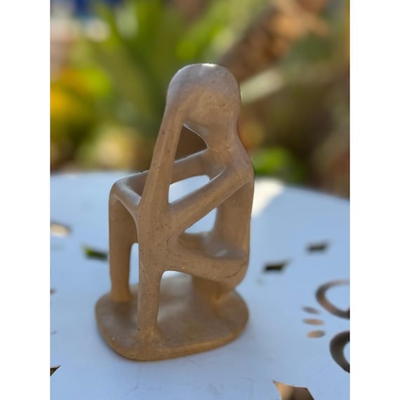 Kenya African Soapstone the Thinker Abstract Sculpture Kisii