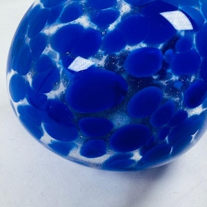 Anthropologie Art Glass Blown Pebble Paperweight Cobalt Blue by Anna Spiro image 6