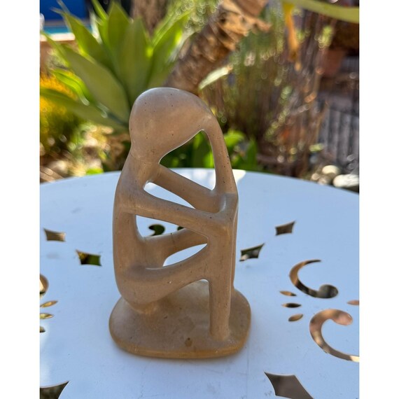 Kenya African Soapstone the Thinker Abstract Sculpture Kisii