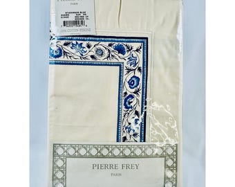 Par de fundas de almohada Pierre Frey Paris St Germain Euro Sham 26x26 100% algodón Francia Vintage NUEVO